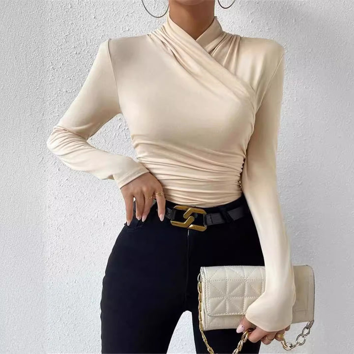 Long sleeve blouse for women with a refined wrap design Lune London