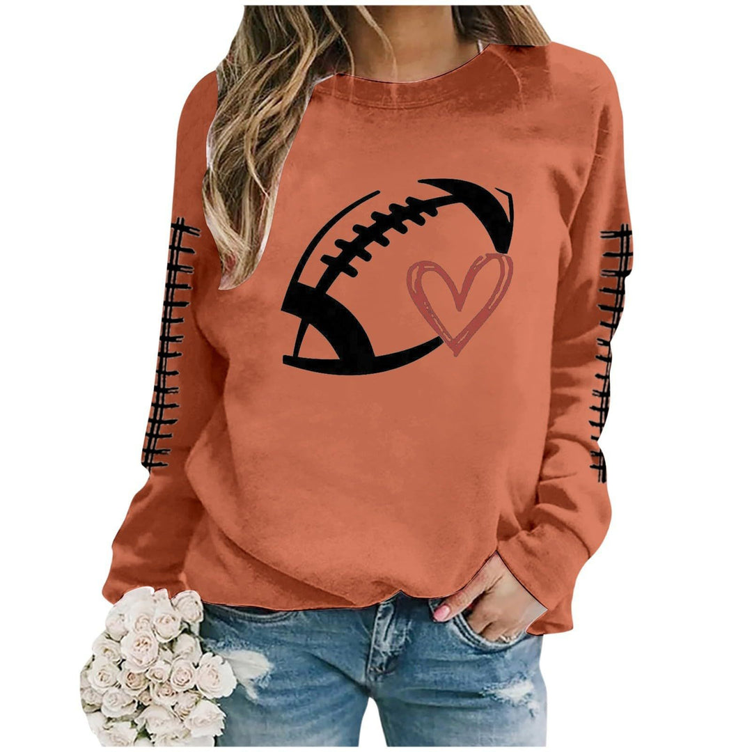 Sweatshirt femme avec motif de football sportif et coupe décontractée Chic & Stil