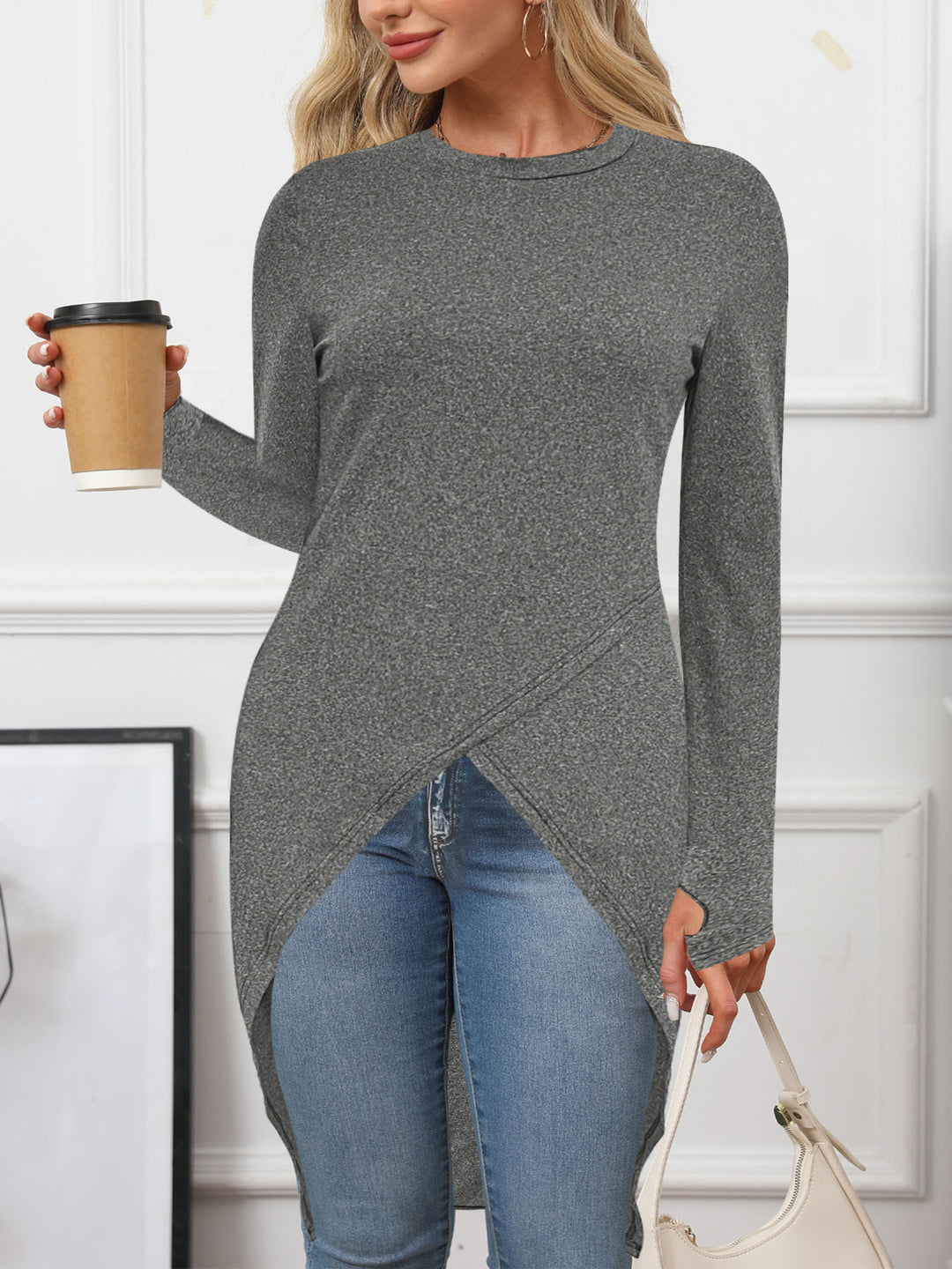 Asymmetrical long sleeve shirt for women Lune London