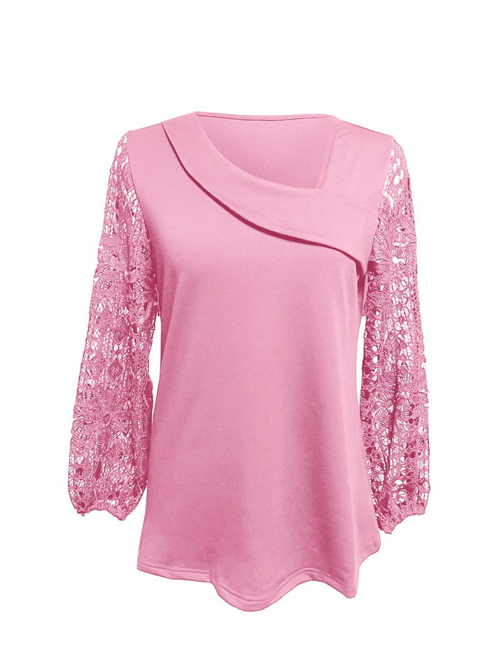 Blouse de créateur pour femmes avec inserts en dentelle et coupe élégante Chic & Stil