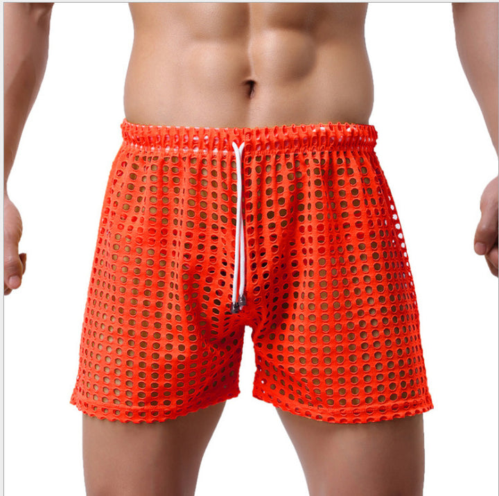 Shorts de bain et de natation pour hommes en matériau en maille respirant avec une taille élastique et un cordon de serrage Lune London
