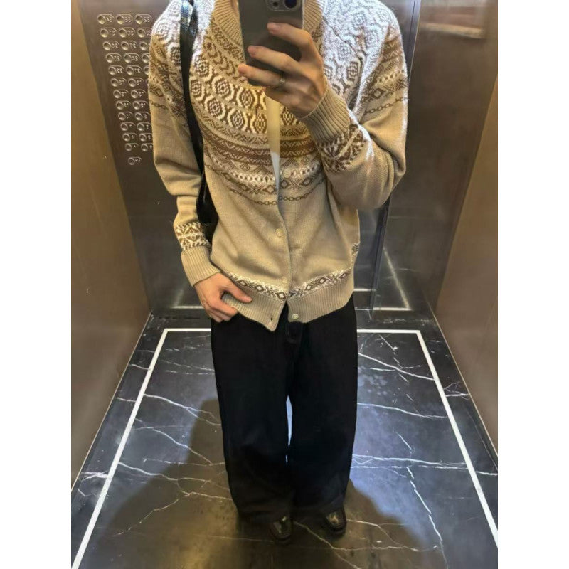 Women's knitted jacket with Norwegian pattern Lune London