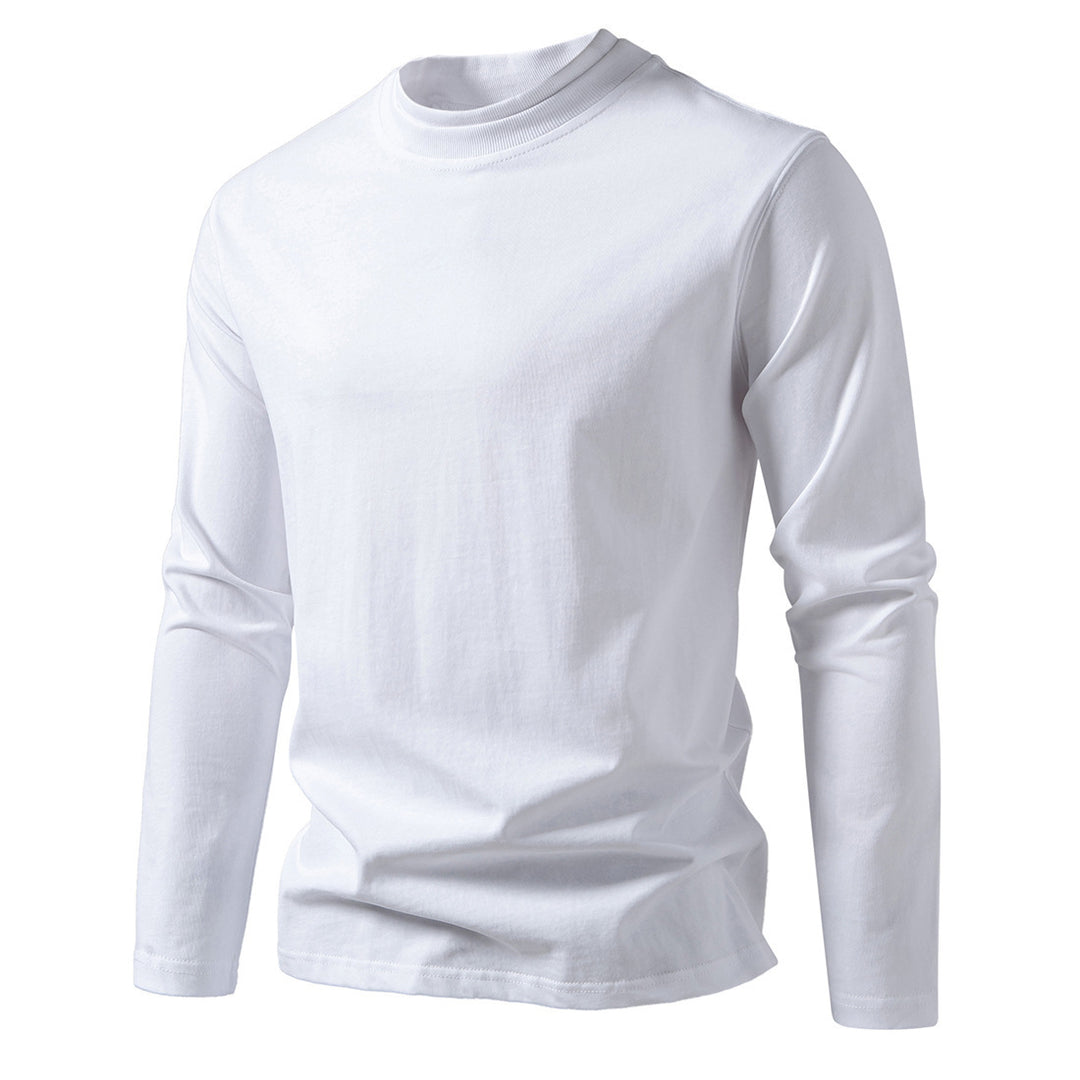 Men's long sleeve t-shirt in pleasant cotton blend with round neck Lune London