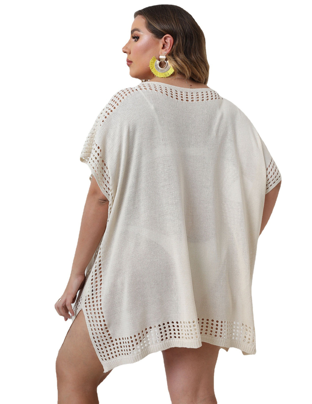 Ladies Breathable Crochet Beach Poncho Chic Tunic