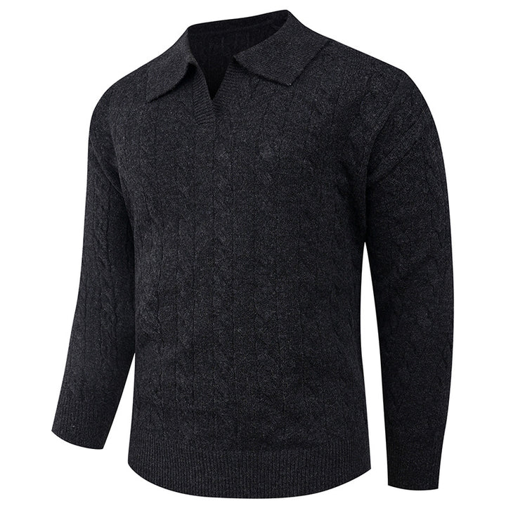 Elegant knitted sweater for men with modern cable pattern Lune London