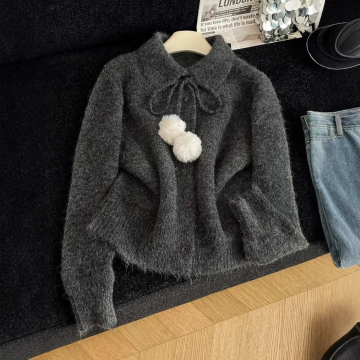 Cardigan féminin ludique avec grand col Chic & Stil