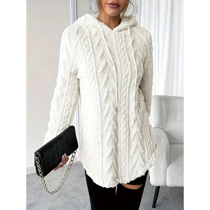 Cozy knit jacket for women with hood and side pockets Lune London