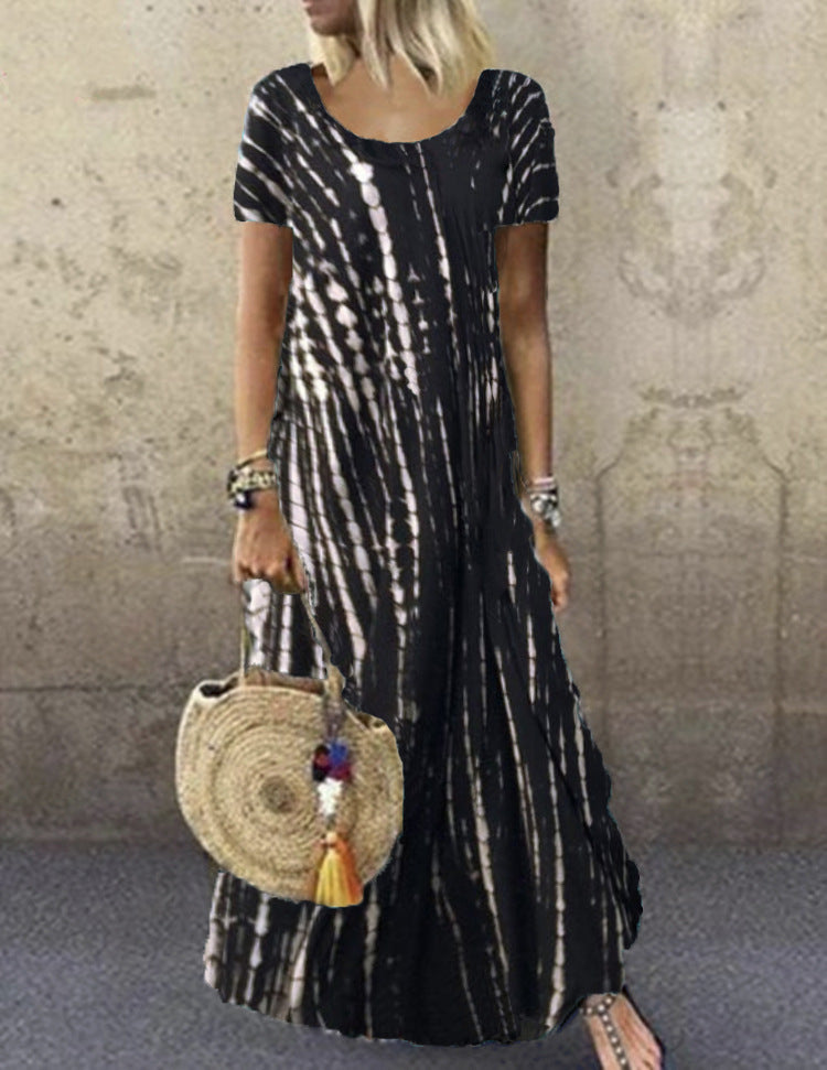 Lune London trendy striped pattern women's maxi dress