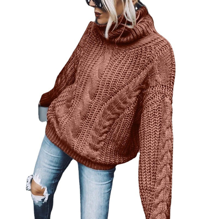 Lune London Women's Knit Sweater with High Collar