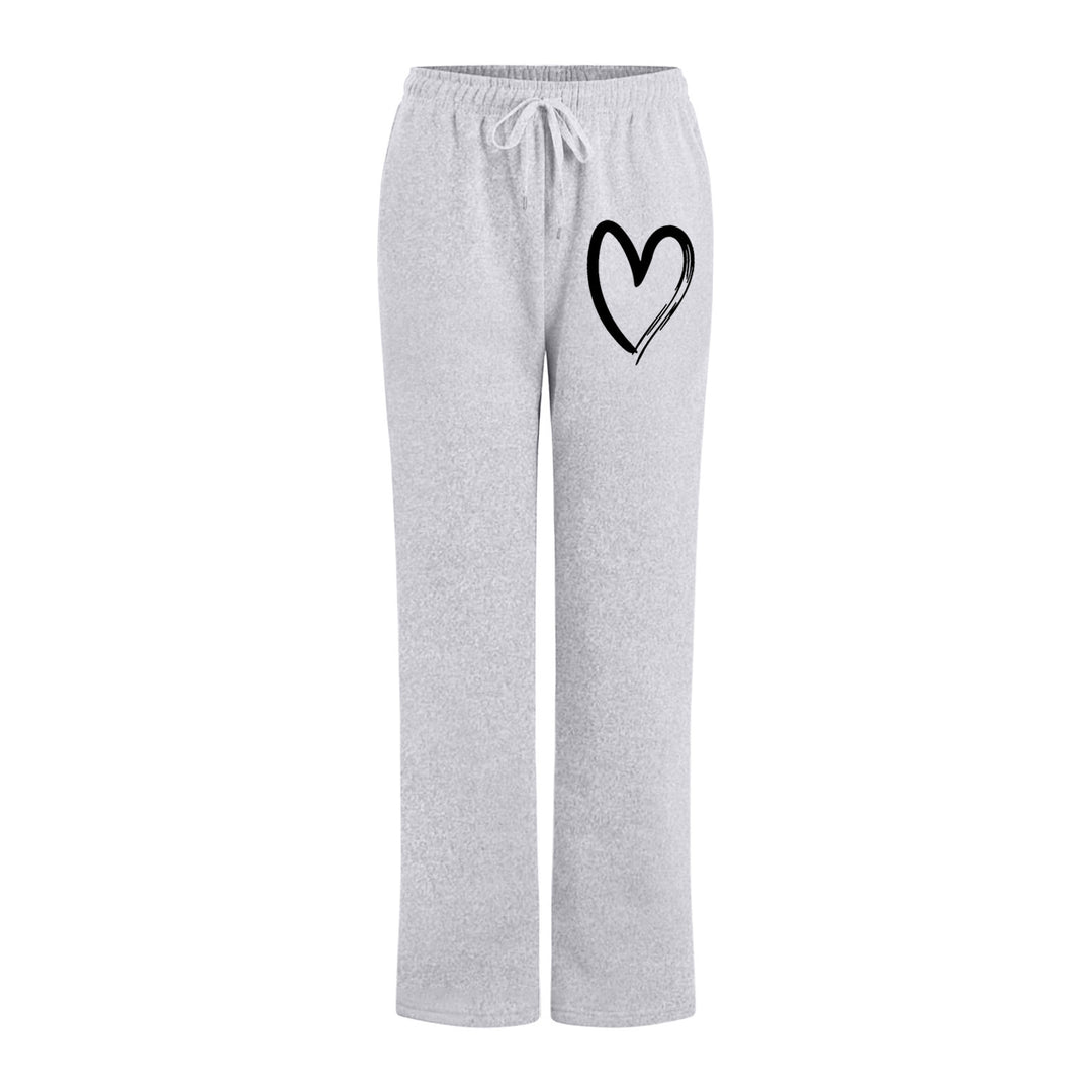 Ladies leisure pants with unique heart design and elastic waistband Lune London