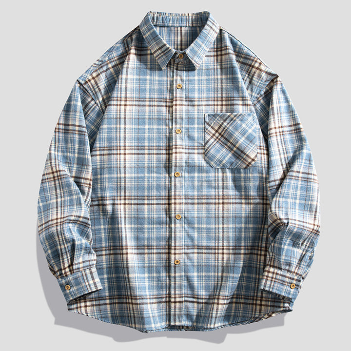 Lune London checked long-sleeve shirt for men