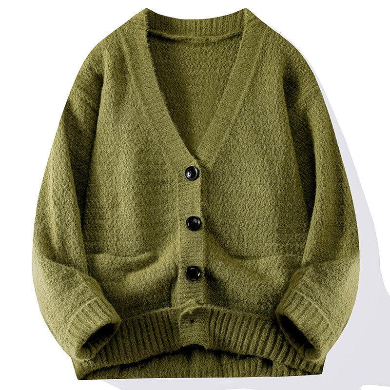 Lady cardigan with deep V-neckline and button closure Lune London