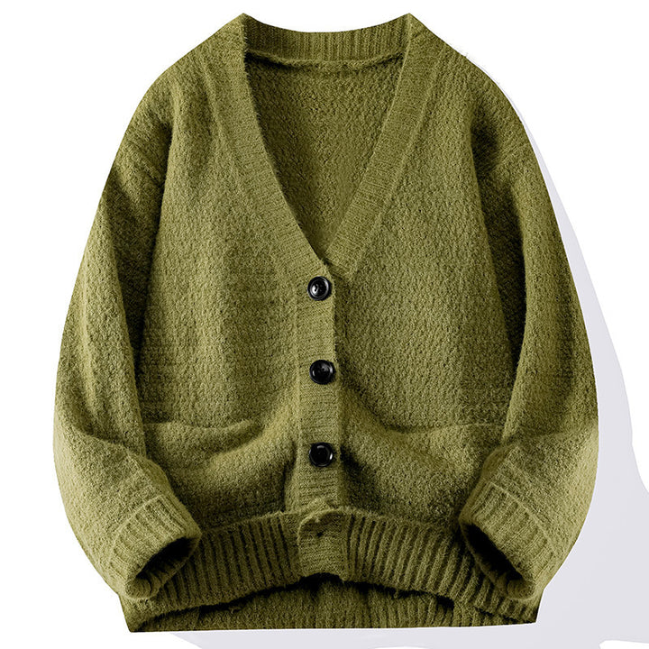 Lady cardigan with deep V-neckline and button closure Lune London