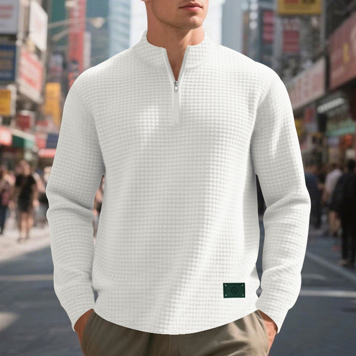 Men's fashionable sweater with high collar and elegant zipper Lune London