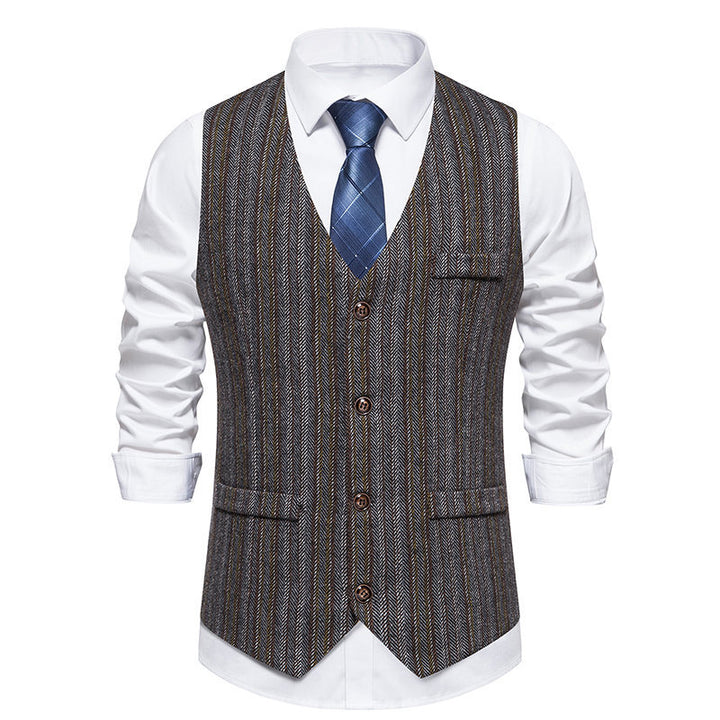 Elegant cardigan for men in classic herringbone pattern Lune London