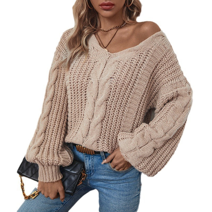 Ladies chunky knit sweater with oversized fit and textured pattern Lune London
