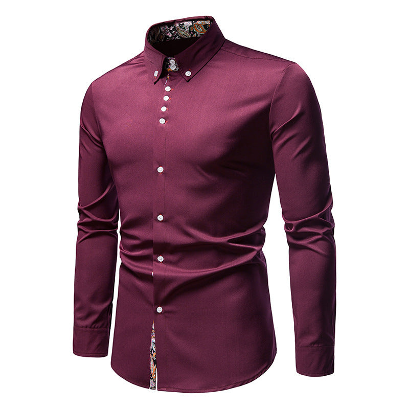 Elegant long-sleeve shirt for men with a eye-catching paisley pattern Lune London