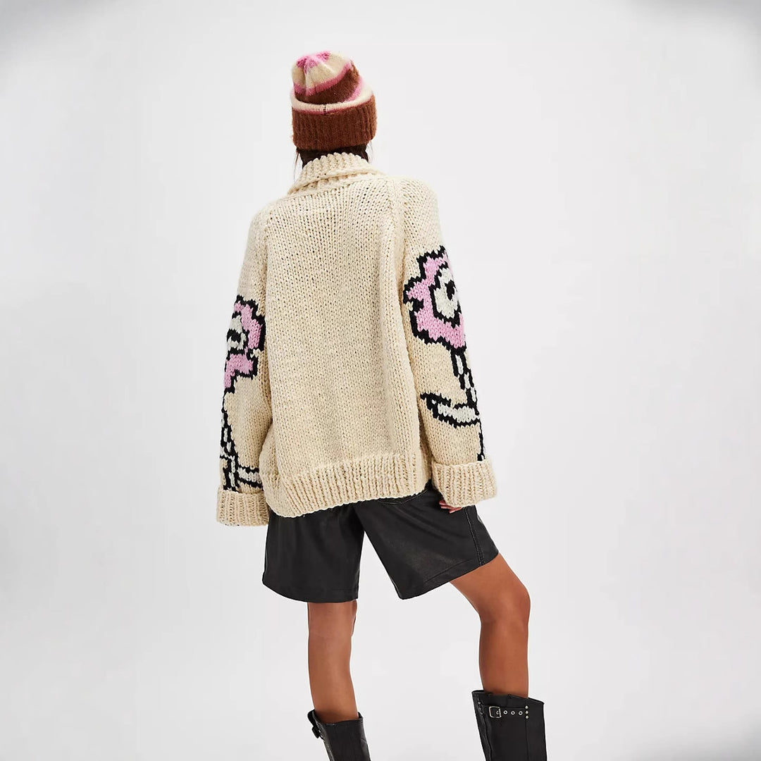 Ladies oversized patterned vest Lune London