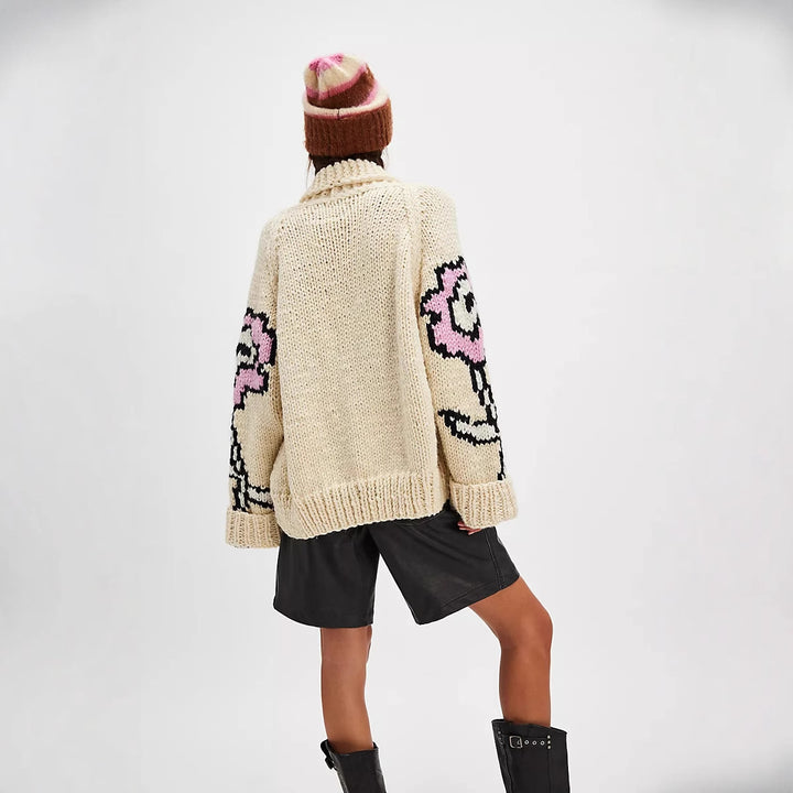 Ladies oversized patterned vest Lune London
