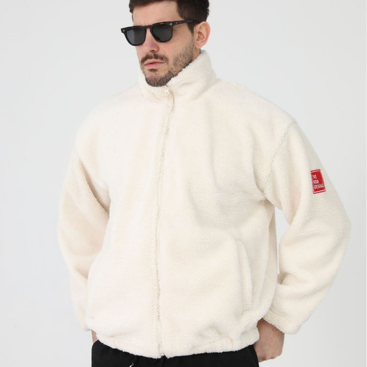 Men's fleece jacket with high collar and practical pockets Lune London