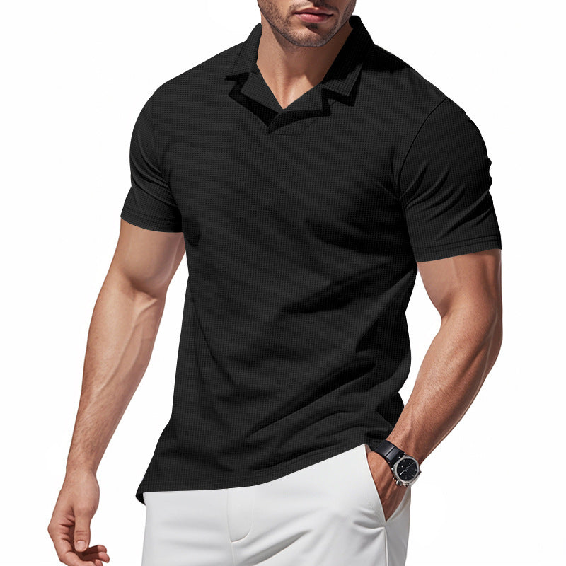 Short sleeve polo shirt for men with modern structure design Lune London