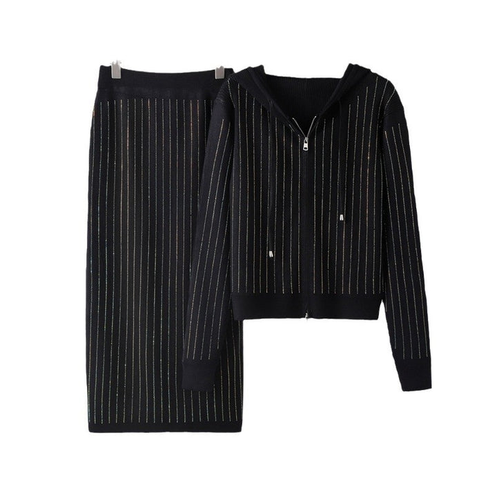 Ladies' knitted set with hood and slim skirt Lune London