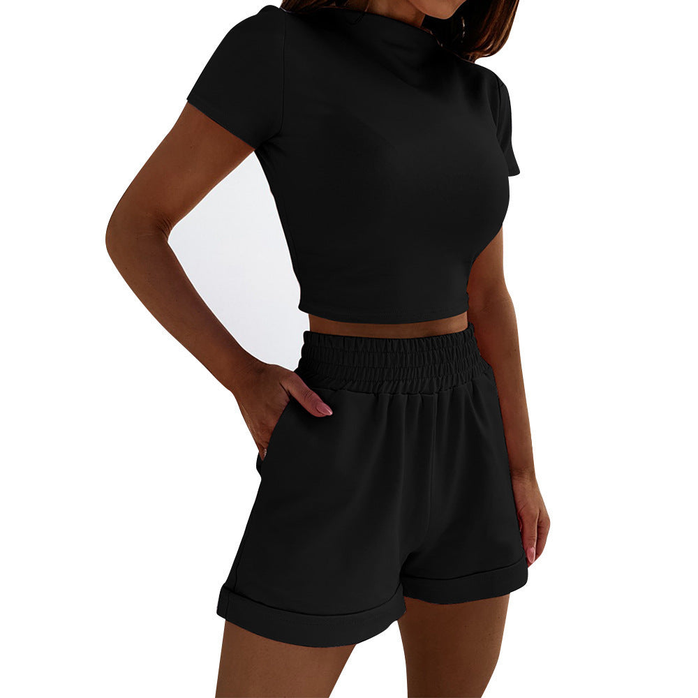 Lune London Women's Sports Crop Top and Short Shorts Set