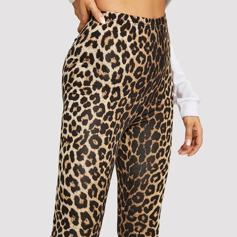 Women's Elegant Leggings In Fashionable Leopard Print Lune London