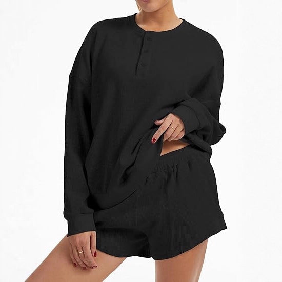 Ensemble de pull surdimensionné décontracté et de shorts Chic & Stil pour femmes