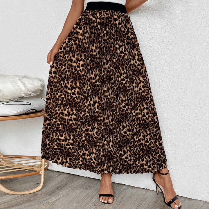 Lune London Printed Animal Design Pleated Maxi Skirt for Women