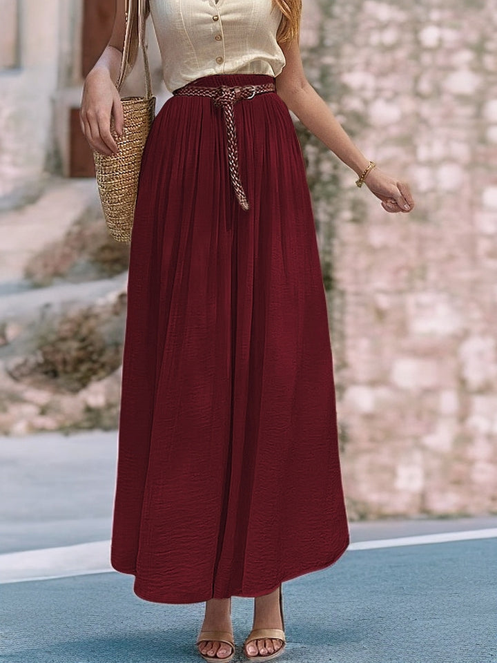 Long Maxi Dress for Women with Elastic Belt and Fluid Fabric Lune London