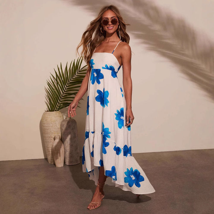 Summer maxi dress for women with straps and voluminous skirt Chic & Stil