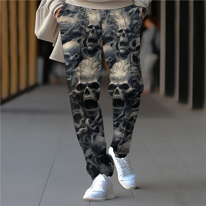 Men's cargo pants with unique skull pattern and elastic waist Lune London