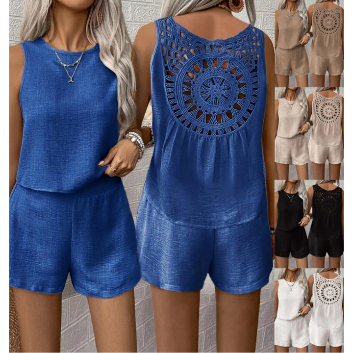 Ladies crochet back Playsuit Lune London