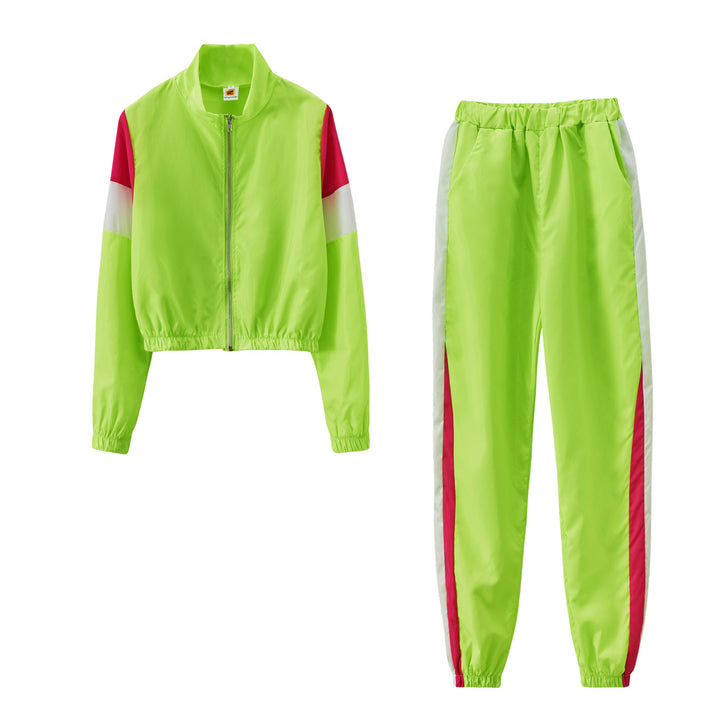Ensemble de sport pour dames avec col montant à la mode et poignets élastiques