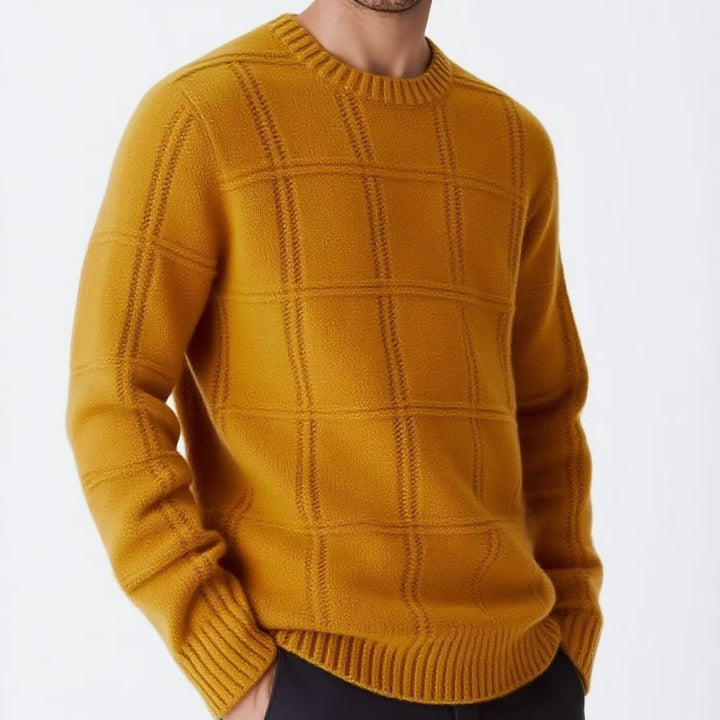 Men's knitted sweater with textured design Lune London