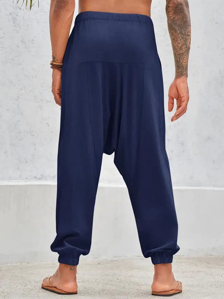 Casual harem pants for men with elastic waist and deep pockets Lune London