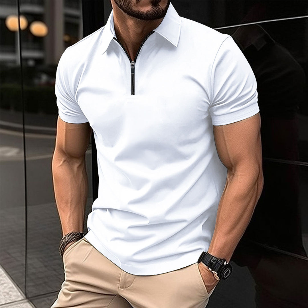 Men's Performance Zip-Up Polo Modern Lune London
