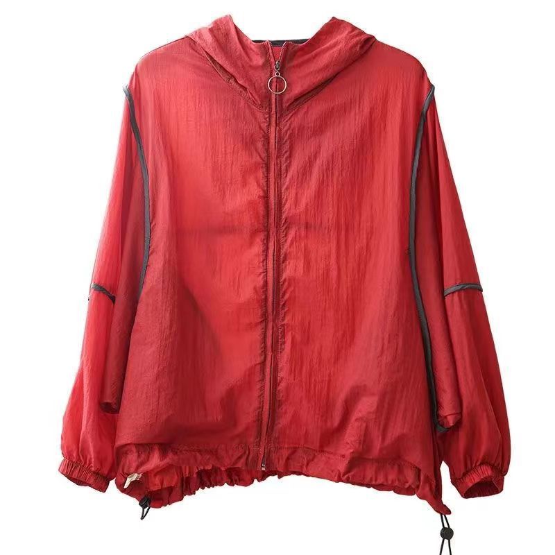 Women's lightweight hoodie jacket with elastic hem and reflective details Chic & Stil