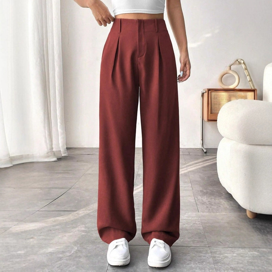 High-waisted wide trousers for women with pleats Lune London