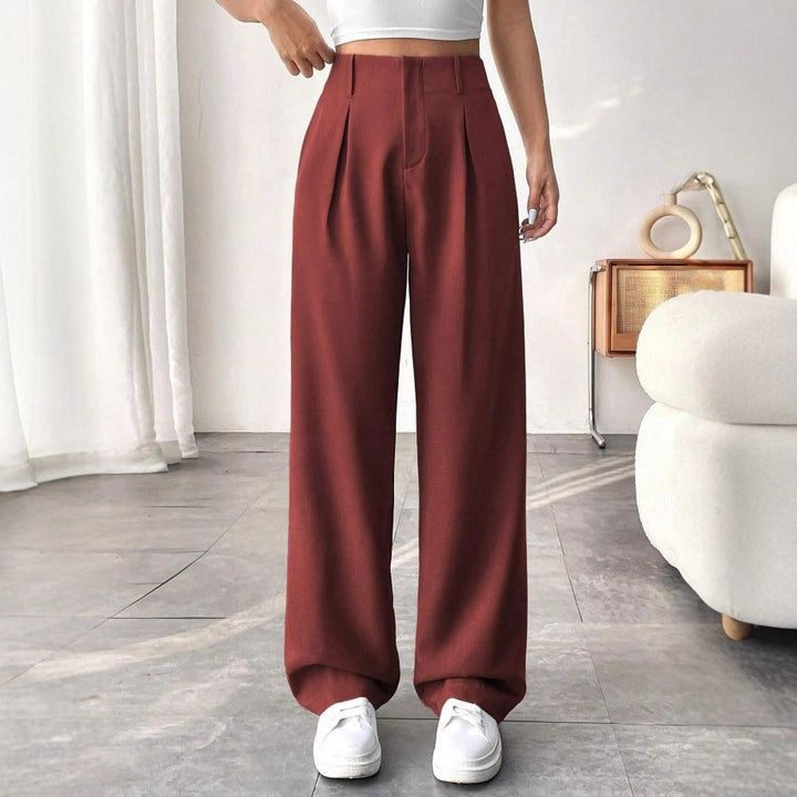 High-waisted wide trousers for women with pleats Lune London