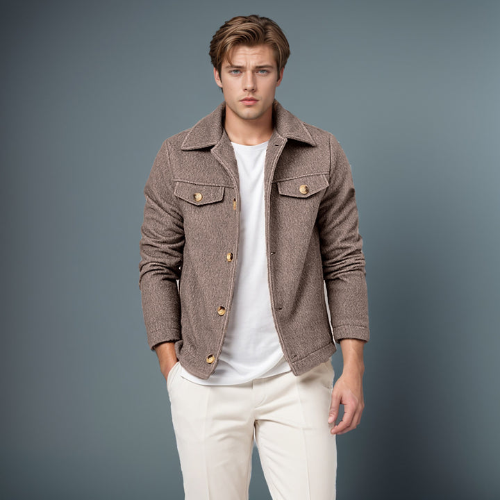 Casual fleece jacket for men with textured inner lining Lune London