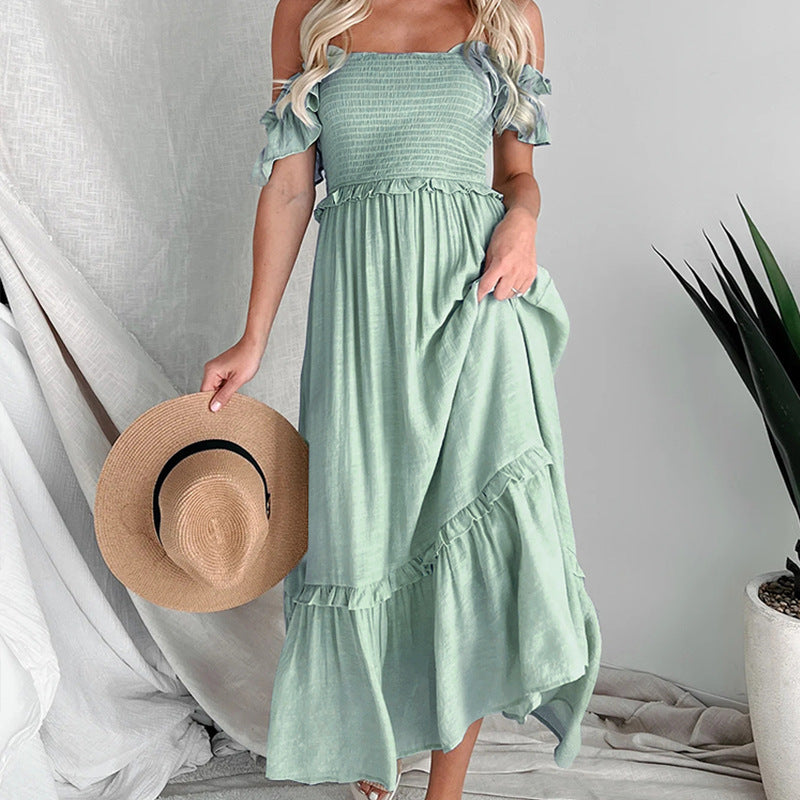 Lune London women's tiered smocked maxi dress