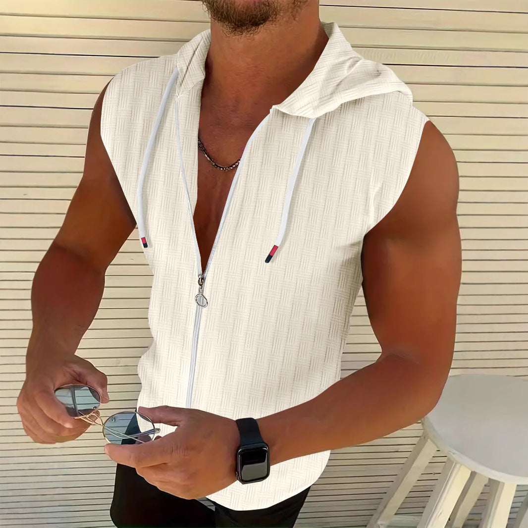 Men Completely Sleeveless Zip-Up Hoodie Lune London