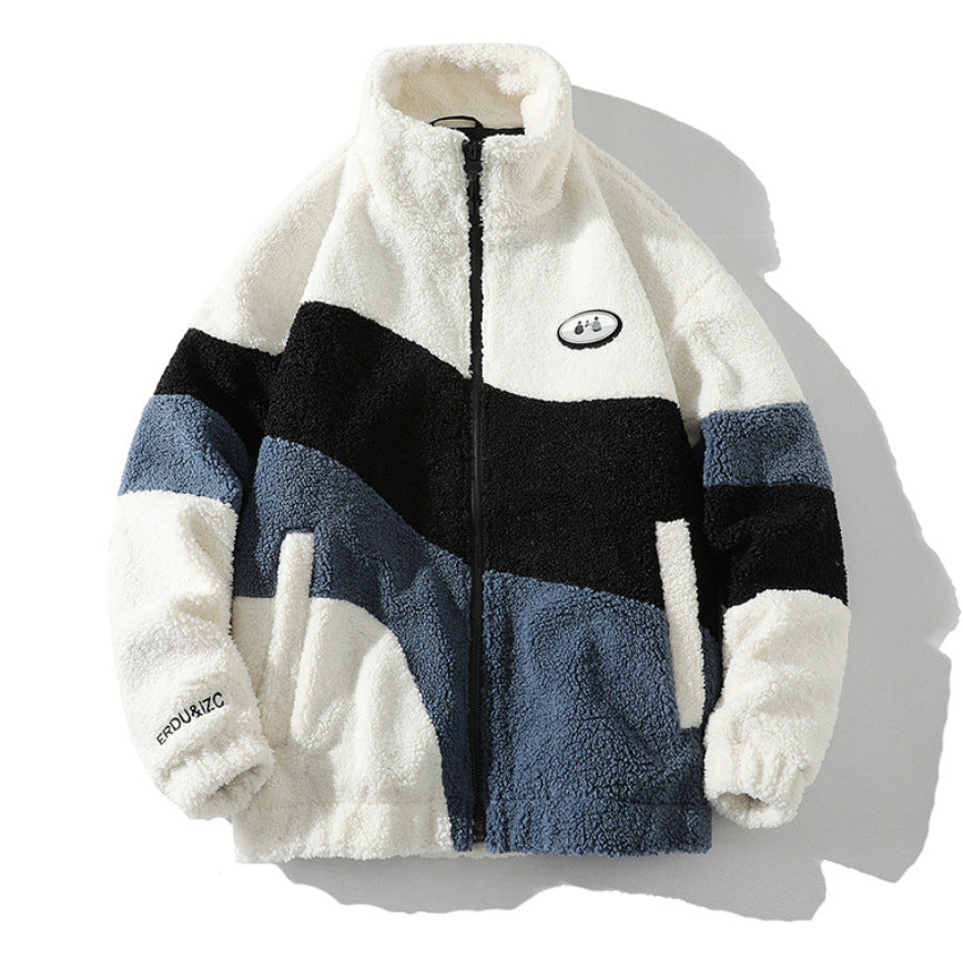 Veste en polaire confortable pour femme avec des blocs de couleur contrastants et un col haut Chic & Stil