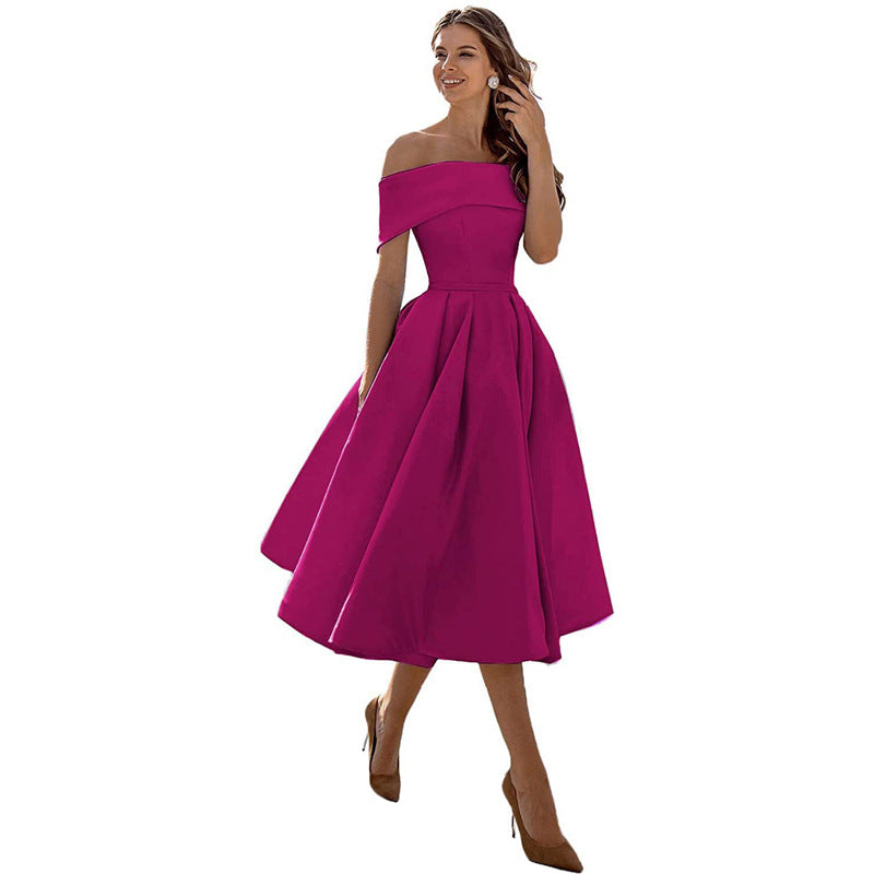 Lune London | Casual Fashion Satin Cocktail Dress Strapless