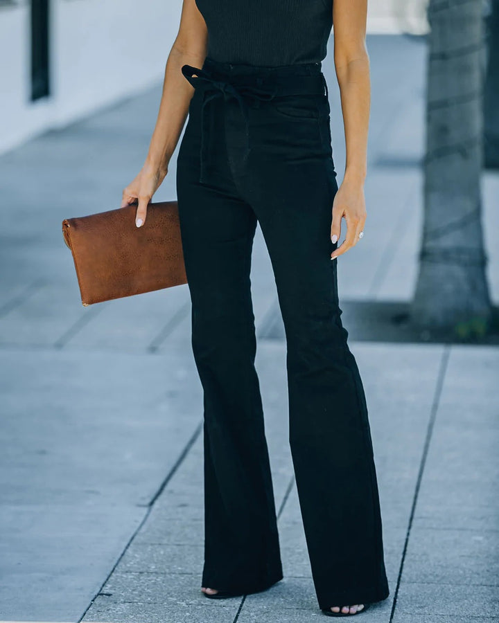 High-waisted jeans for women with a tie belt Lune London