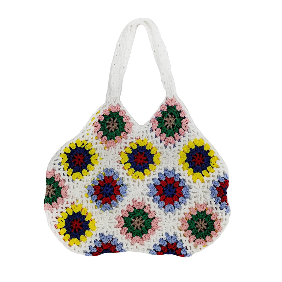 Ladies Grandmother Crochet Square Chic Transport Bag