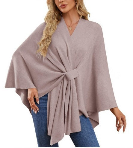 Ladies Elegant Wrapped Sweater with Asymmetrical Cut Lune London