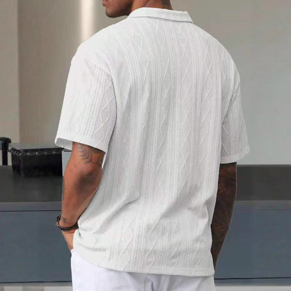 Men's Leisure Short Sleeve Textured Polo Lune London